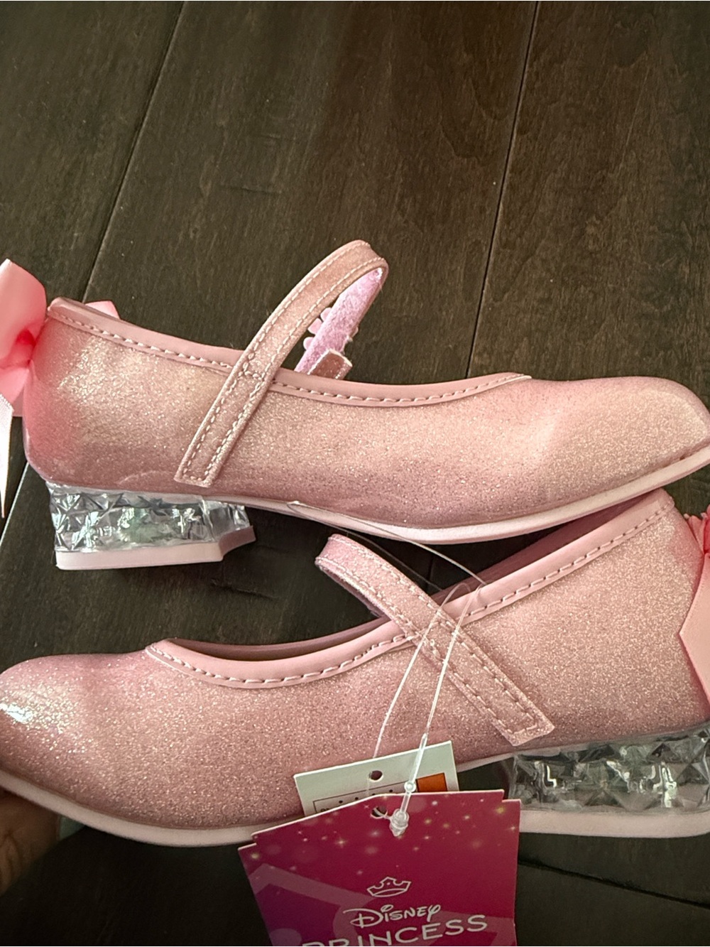 NWT Rare Disney Princess Girls Pink Sparkle Princess Light Up Mary Jane Shoes - Picture 9 of 12